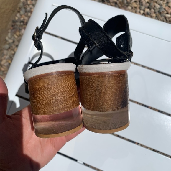 Justa Osadia designer sandals black and white leather size 40 - Picture 13 of 16